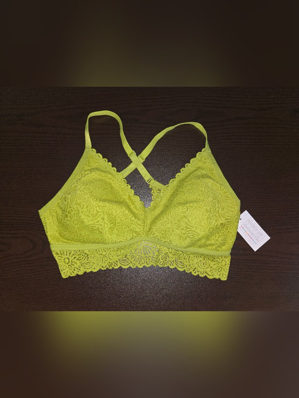 Auden Lace Bralette in Lime Green - Large